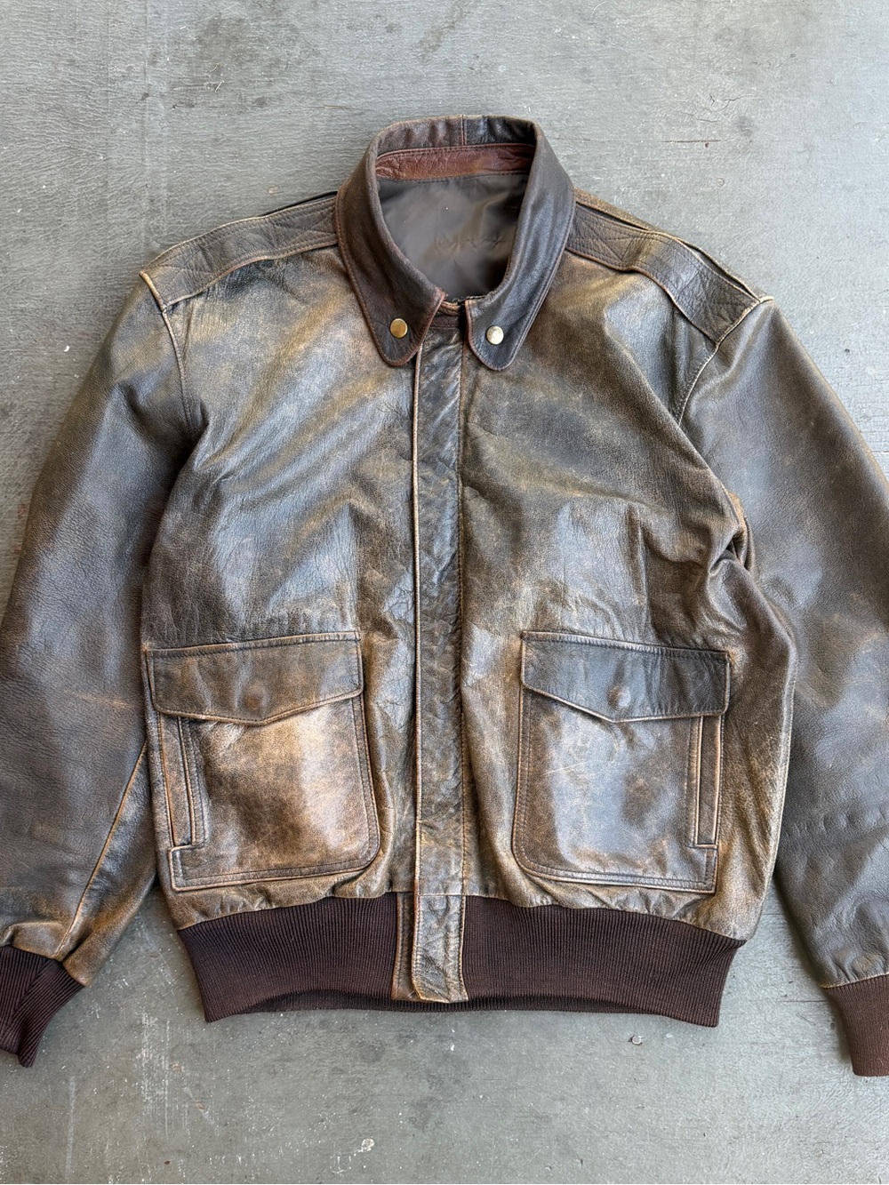Vintage A2 Leather Bomber Jacket